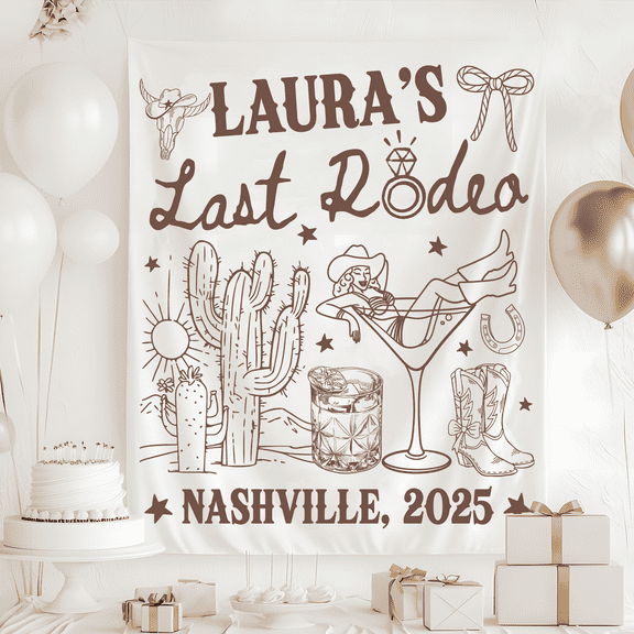 Last Rodeo Bachelorette Party Banner, Nashville Bach Tapestry, Cowgirl Bachelorette Backdrop, Last Ride Party Sign