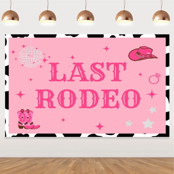 Last Rodeo Cowgirl Theme Backdrop Bachelorette Party Decorations for Girls Western Cowgirl Background Decoration Bridal Shower Hen Party Decor Supplies