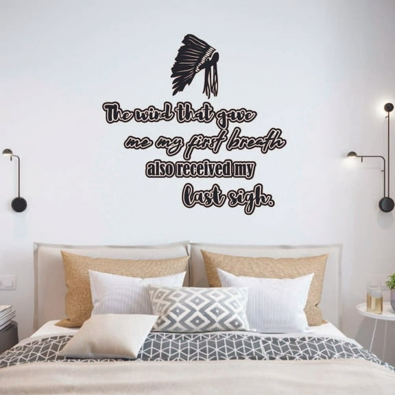 My Last Sigh Indian Indians Native American Quote Tribe Quotes Wall Sticker Art Decal for Girls Boys Room Bedroom Garage House Fun Home Decor Stickers Wall Art Vinyl Decoration Size (40x40 inch)