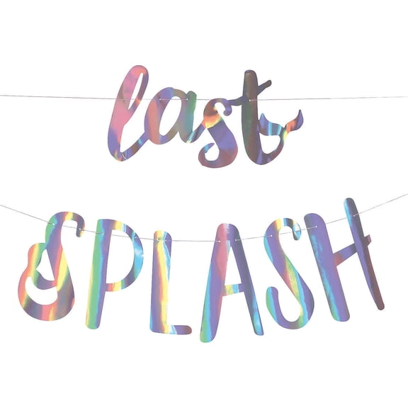 Fun Express Last Splash Bachelorette Garland Mermaid Paper Multicolor Party Banner 2 Pieces 108 Inch