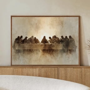 Last Supper Art Wall Art Print: Modern Christian Wall Decor Poster Vintage Style, Poster Only