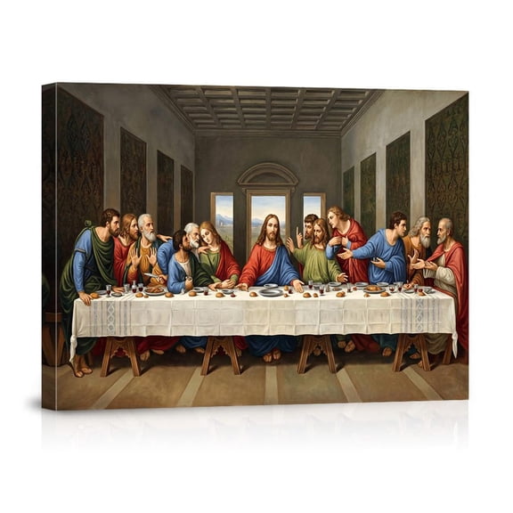 Last Supper Art Wall Art Religious Jesus Christ Apostles Biblical For Dining Room Christian Home Decor Spiritual Faith, Unframed Paper Print