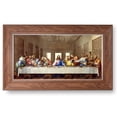 thumbnail image 1 of The Last Supper by Da Vinci The Classic Art Reproductions,Giclee Prints Framed WallArt for Home Decor,Image Size:24x12 inches,Faux Wood Grain With Narrow Silver Inner lip Framed Size:28.5x16.5 inchs, 1 of 8