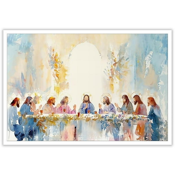 Last Supper Home Decor Wall Digital Print Art Modern Christian Art for Kitchen Dining and More Great Housewarming Gift