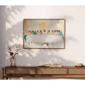 Last Supper Jesus Minimal Modern Christian Spiritual Wall Art, Poster Only