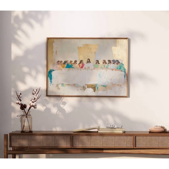 Last Supper Jesus Minimal Modern Christian Spiritual Wall Art, Poster Only