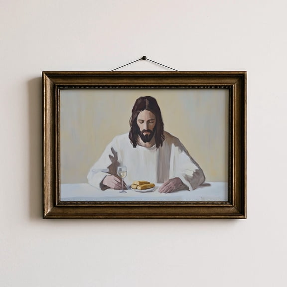 Last Supper Neutral Christian Wall Art Unframed Paper Poster 8x10in
