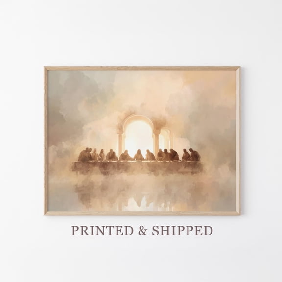 Last Supper Painting Print With Minimal Faith Symbolism