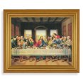 thumbnail image 1 of Last Supper Picture Framed Wall Art Decor, Large, Antique Gold-Leaf Classic Frame, 1 of 2