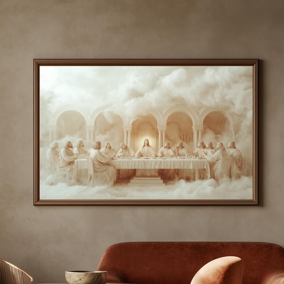 Last Supper Print Christian Wall Art Jesus And Disciples Religious Home Decor Bible Scene Faith Inspiration, Unframed Paper Poster 8x10in