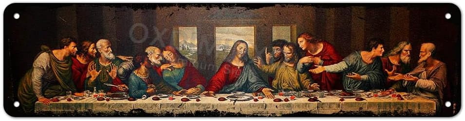 Last Supper Wall Decor Metal Signs Vintage Chic Art Plaque Jesus Christ ...
