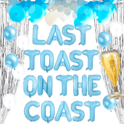 Last Toast On The Coast Balloon Banner Beach Bach Balloon Beach Bachelorette Party Decorations Coastal Bach Party Supplies