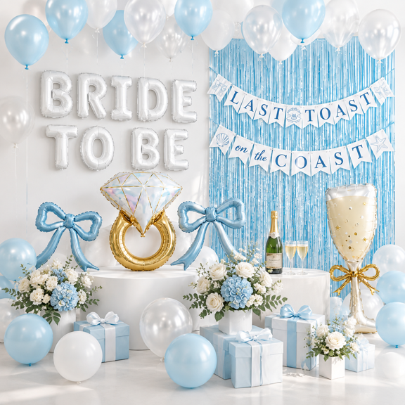 Last Toast On The Coast Bride Decorations Kit, Beach Bachelorette Party Supplies