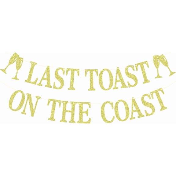 Last Toast on The Coast Banner, Beach Bach Coastal Bachelorette, Seashells Nautical Bridal Shower Bachelorette Party Decorations Supplies