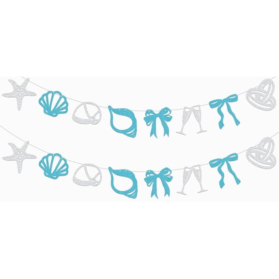 Last Toast on the Coast Banner Last Splash Bachelorette Party Decoration Beach Coastal Bridal Shower Wedding Decoration Silver Light Blue Glitter
