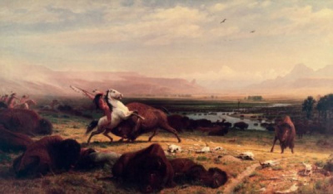 Last of the Buffalo Albert Bierstadt (1830-1902American) Canvas Art - Albert Bierstadt (18 x 24)