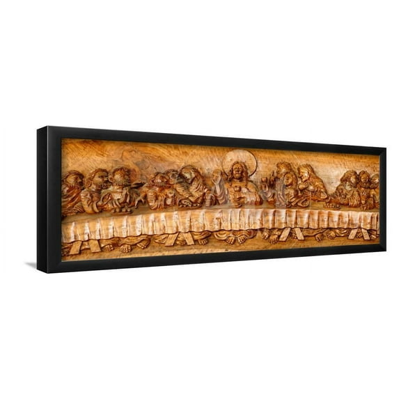 Last supper sculptures carving on wall, Vigan, Ilocos Sur, Philippines, Scenic Framed Art Print Wall Art Sold by Art.Com