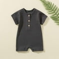 thumbnail image 1 of Lastesso 2t Girls Clothes Unisex Baby Onesies Short Sleeve Buttons Solid Cotton Bodysuit Comfy Boy Pajamas, 1 of 4