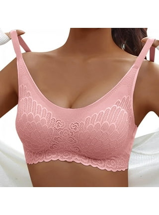 Lastesso Daisy Bra for Seniors, Front Snaps Full Coverage No Underwire Bras  for Women Cheeky Push up Lace Bralette Everyday Wear 