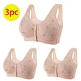 thumbnail image 1 of Amidoa Bras for Women Full Coverage Back Fat Front Closure No Underwire Bralette, Daisy Bra for Seniors Push up Wireless Bra, 1 of 4