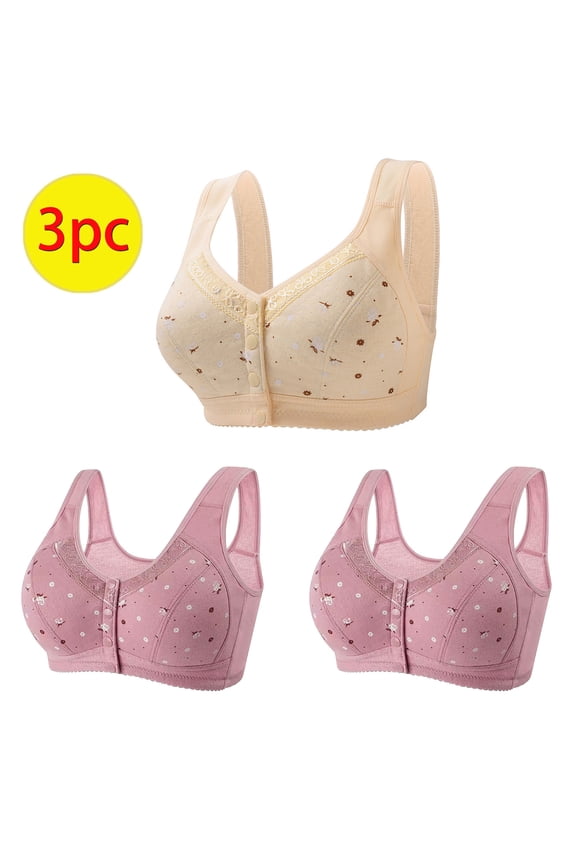 Bras for Women Full Coverage Back Fat Front Closure Wireless Bralette, Daisy Bra for Womens Bras
