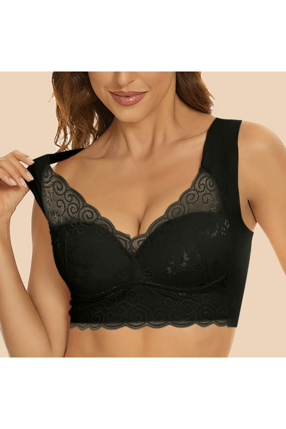 Bras for Women No Underwire Plus Size Lace Bra Comfort Push up Seamless Wireless Cooling Bra Sports Bras for Women