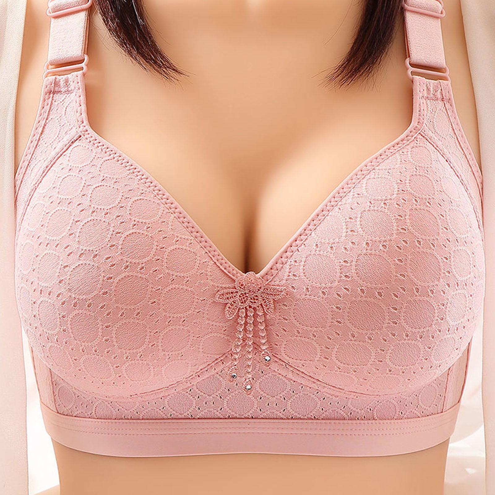 Lastesso Wireless Support Bras for Older Women 2023 Plus Size Full Coverage  Push up Bralettes No Underwire Bras Everyday Wear 