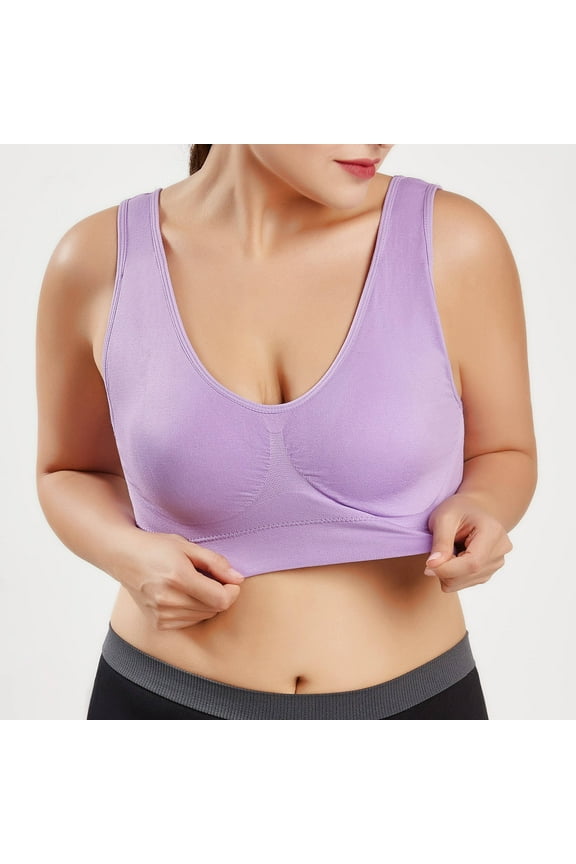 Sports Bras for Women Pack Padded Sports Large Bra No Underwire Full Coverage Workout Crop Tops Everyday Wear Solid