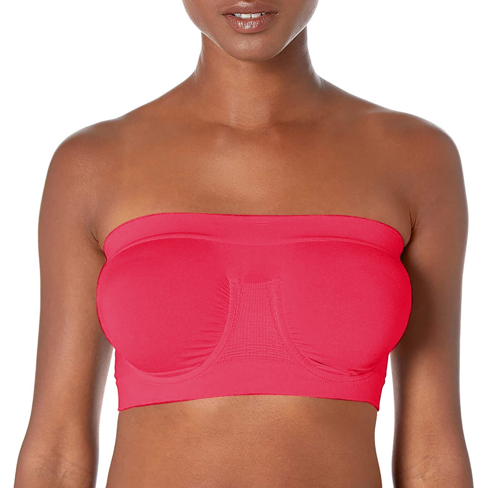 WOWENY Strapless Bras for Women Wireless Bra Non-Slip Silicone Bandeau Bra  Seamless Padded Comfy Tube Top : : Clothing, Shoes & Accessories