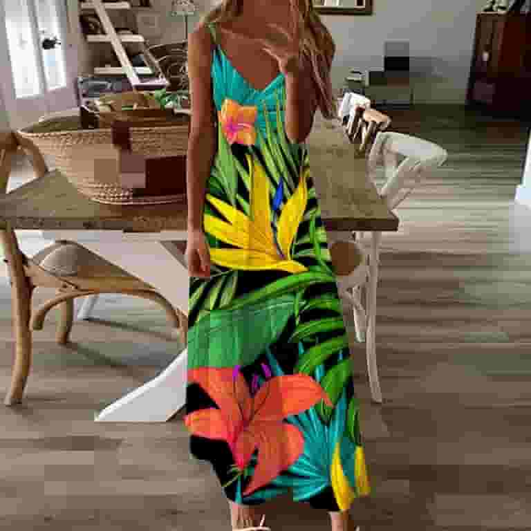 Lastesso Summer Beach Dresses for Women Tropical Print Lastesso Summer Beach Dresses for Women Tropical Print