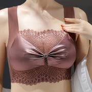 Lastesso Wirefree Minimizer Bras for Women Full Coverage Wireless Bralette Cheeky Comfort Lace Vest Style Bra Without Steel Ring