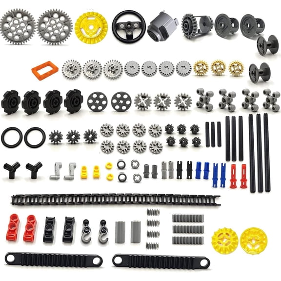 Lastest Differential (2022 Version) Gear and Axle Parts Set Compatible with Lego Technic Parts, DIY moc Gears Chain lnks Pins Axles Differential Assortment 123Pcs Pack (Random Color)