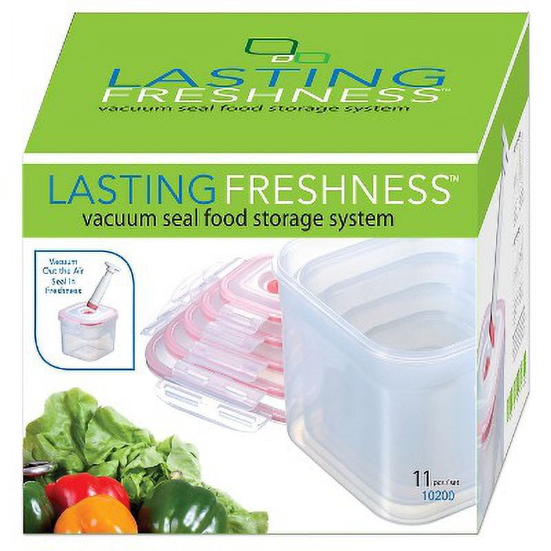 Lasting Freshness 10200 Vacuum Square Food Storage Containers, 11