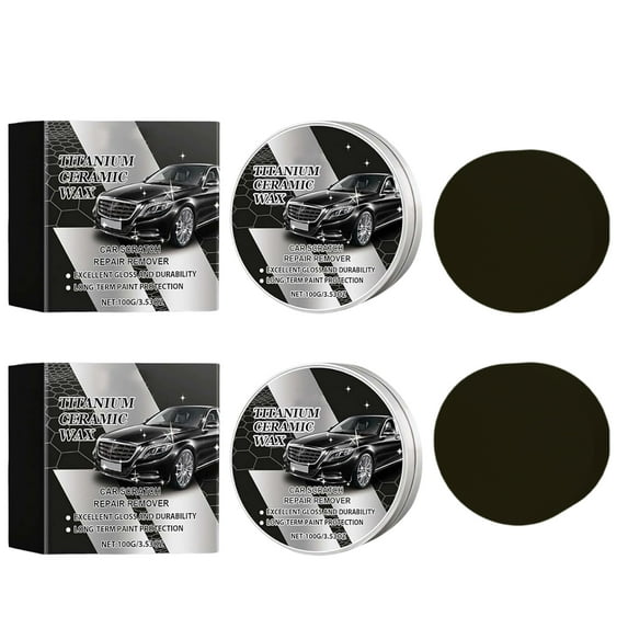 Lasting Protection Mild Formula Polish Wax with Sponge, Titanium Car Wax Ceramic Coating for cars 2PCS
