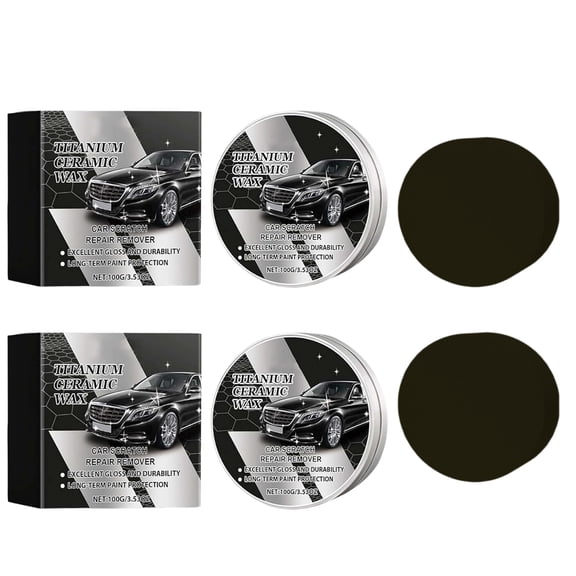 Lasting Protection Mild Formula Polish Wax with Sponge, Titanium Car Wax Ceramic Coating for cars 2PCS