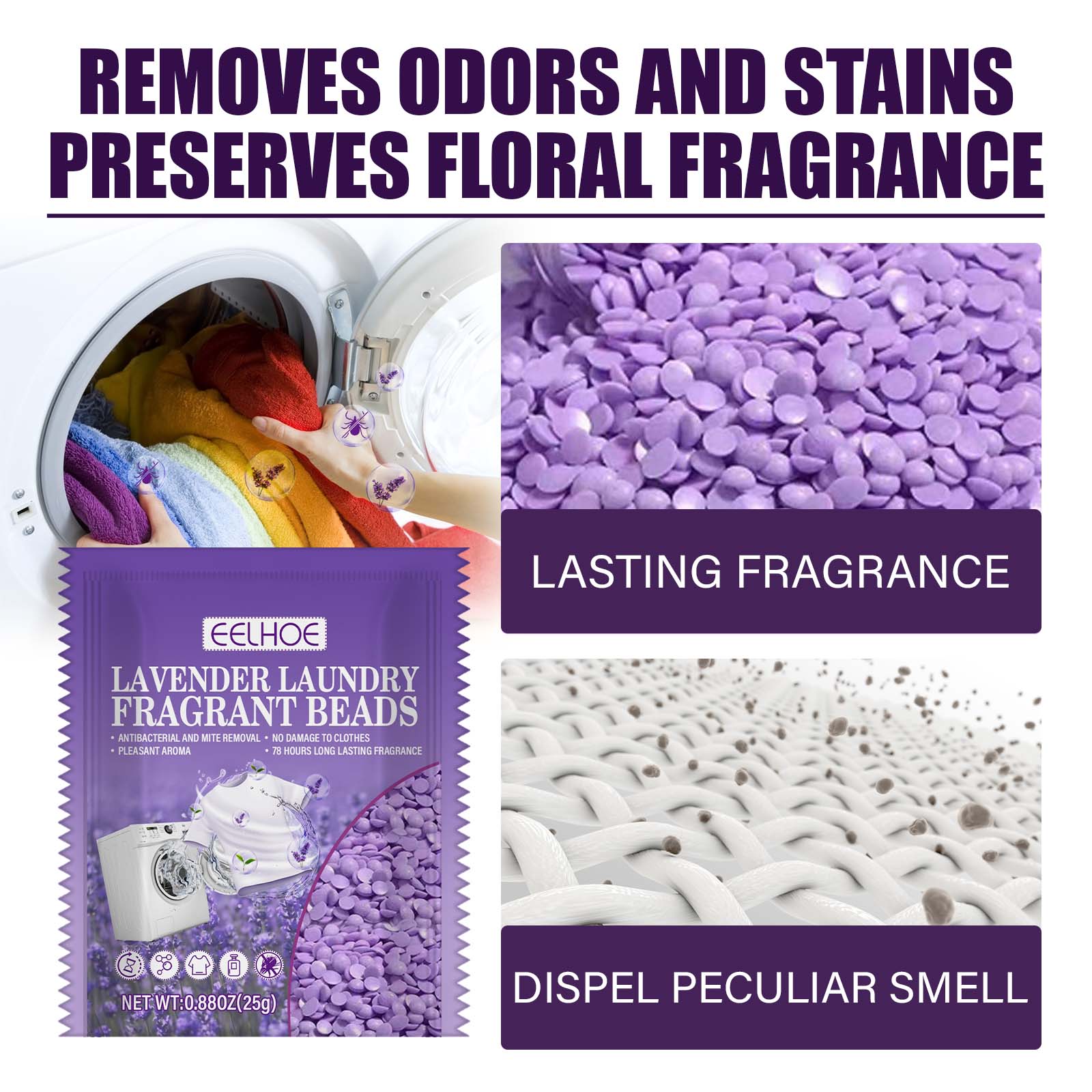 Lasting fragrance laundry granules fabric softener cleaning detergent