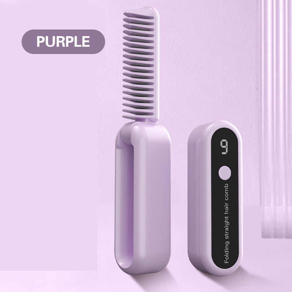 Lastkisy Folding Portable Hair Straightening Comb,Cordless Mini Hair ...
