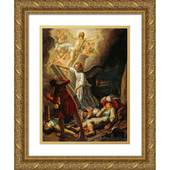 Lastman, Pieter 15x18 Gold Ornate Wood Framed with Double Matting Museum Art Print Titled - The Resurrection