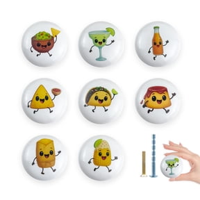 Jamjam 8Pack 1.5" Ceramic Decorative Knob Unique Funky Bread Kitchen Cabinet Door Dresser Handles Drawer Pulls and Knobs