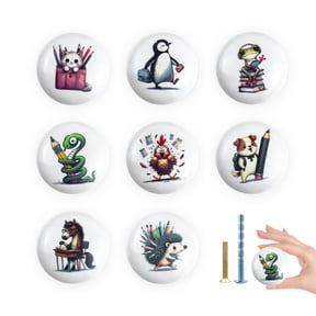 Jamjam 8Pack 1.5"Round Ceramic Decorative Unique Kids Nursery Animal Cabinet Door Cupboard Dresser Drawer Pulls and Knobs
