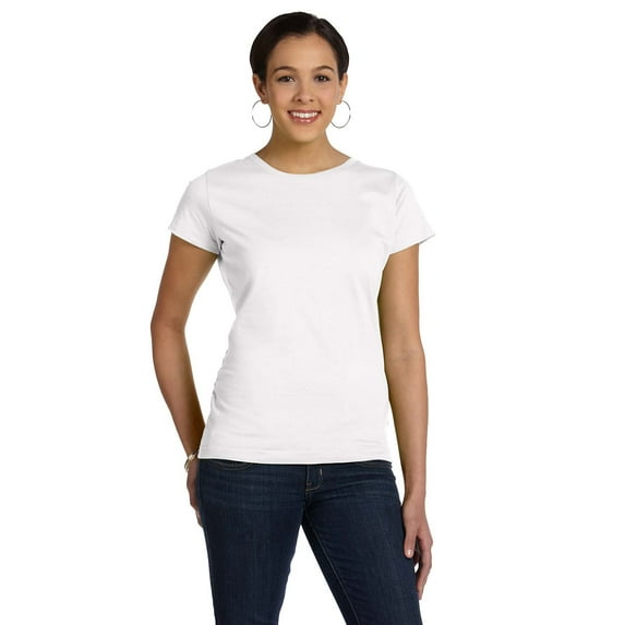 LAT - Women's Fine Jersey Tee - 3516, White, L, Pack Of 12, Tshirts for Women