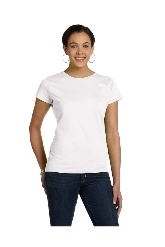LAT - Women's Fine Jersey Tee - 3516, White, L, Pack Of 5, Tshirts for Women