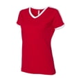 thumbnail image 1 of Lat 3532 Women's Soccer Ringer Fine Jersey T-Shirt, 1 of 3