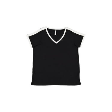 Lat Apparel 3832 Women's Curvy Soccer Ringer Tee