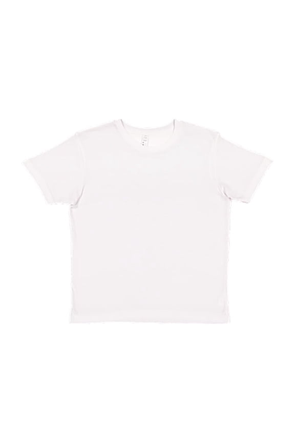 6101 Boy's Fine Jersey Tee, Blended White, Large