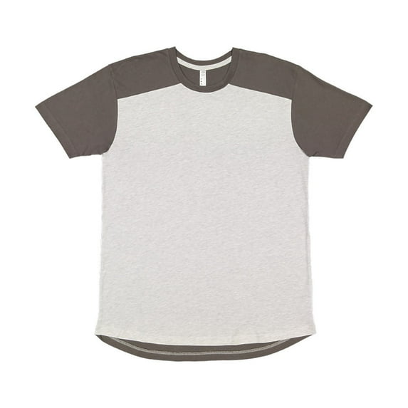 Lat Apparel Men's Forward Shoulder Tee, Ash/Charcoal, Small