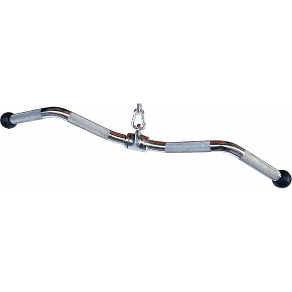 Lat Cable Machine Attachment Curl Pulldown Barbell Revolving Bar with Rubber Handgrips for Home Gym Fitness