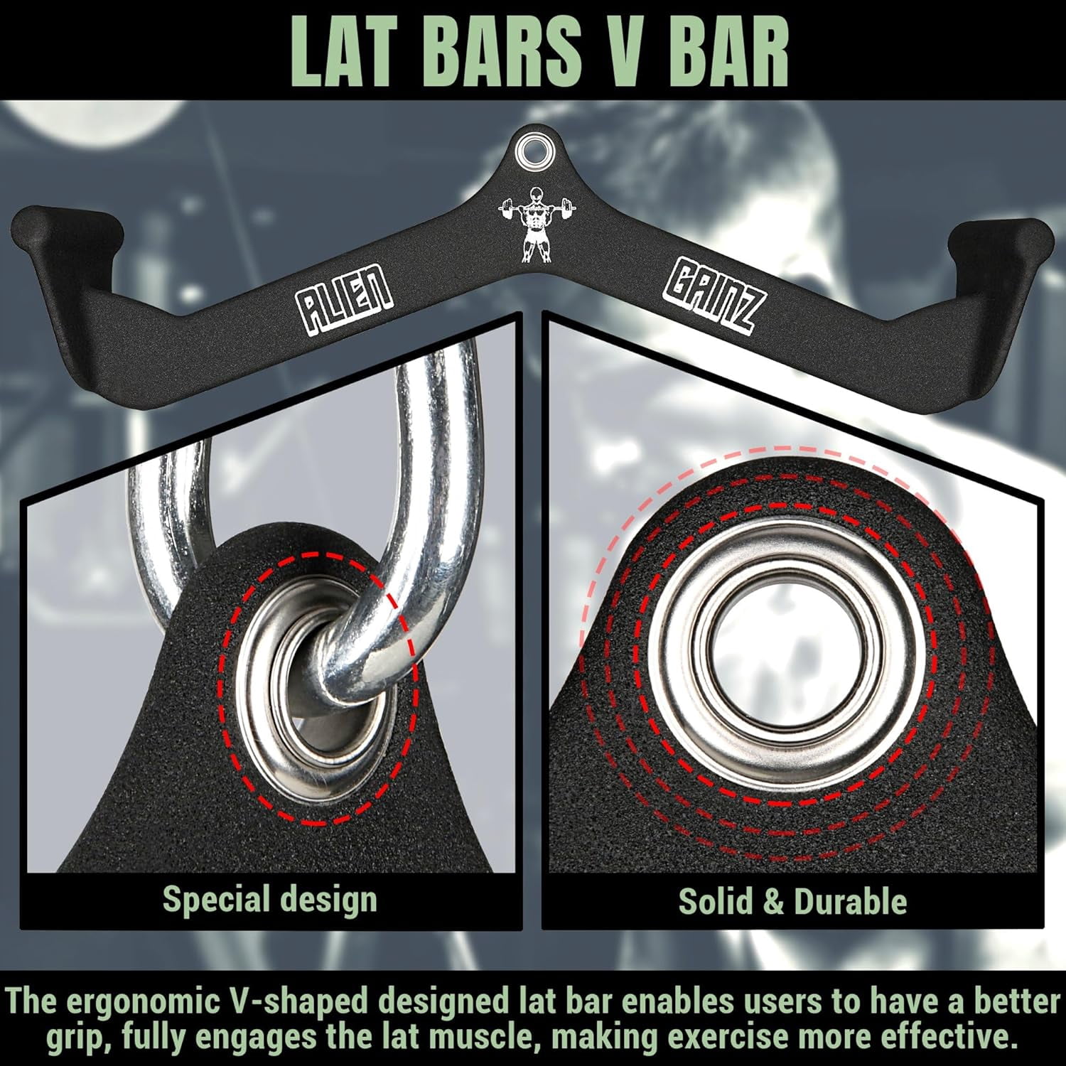 Lat Pull Down Bar - Heavy Duty Cable Attachments for Gym Machine with ...