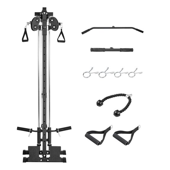 Lat Pull Down Machine, 3-in-1 Row Cable Machine, Wall-Mount Design, 18-Level Height Adjustment, 500 Lbs Load
