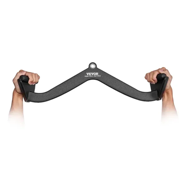 Lat Pulldown Attachment Cable Machine Rowing V Bar Tricep Pull Down Bar Back Strength Training Rubber Coated Handle Grip Bicep Curl Tricep Lat Pulldown Bar for Home Gym Fitness